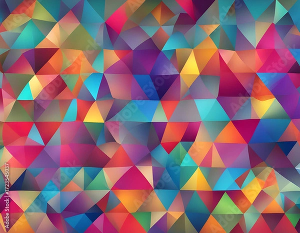Fototapeta colorful vector abstract irregular polygonal square background - triangle low poly pattern