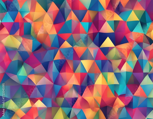 Fototapeta colorful vector abstract irregular polygonal square background - triangle low poly pattern