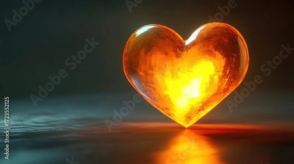 Fototapeta heillumation illuminating heart in 3d render style