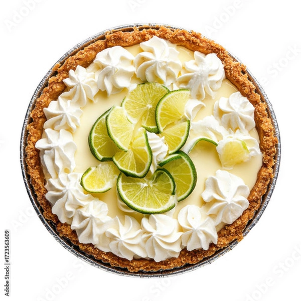 Obraz  Key Lime Pie with Whipped Cream [Transparent Background PNG].