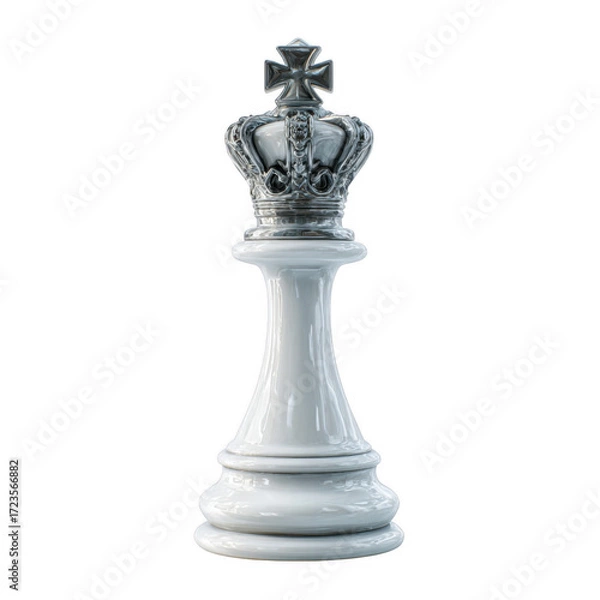 Fototapeta  King chess piece. isolated object [Transparent Background PNG].