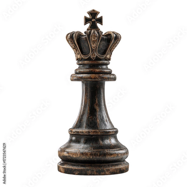 Fototapeta  King chess piece. isolated object [Transparent Background PNG].