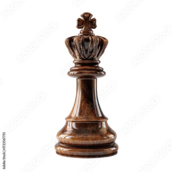 Fototapeta  King chess piece. isolated object [Transparent Background PNG].