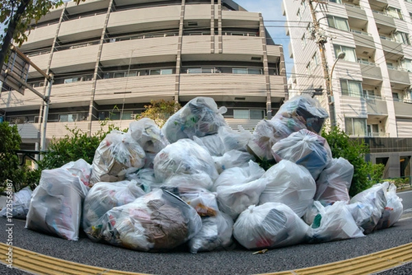 Fototapeta 家庭ごみの集積所