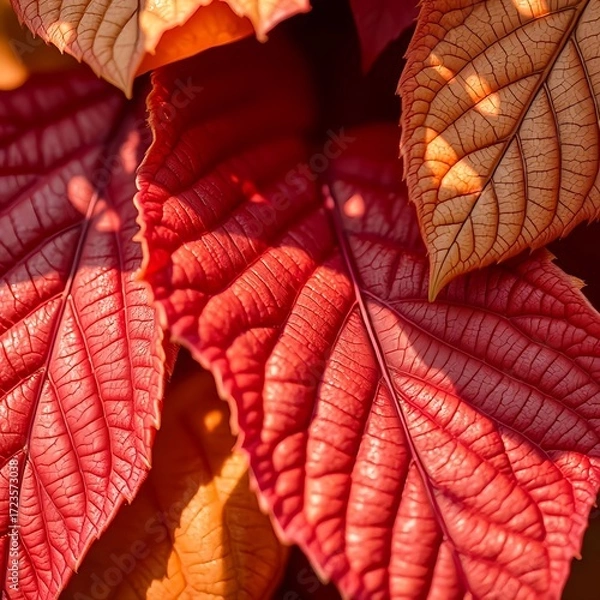 Fototapeta red autumn leaves