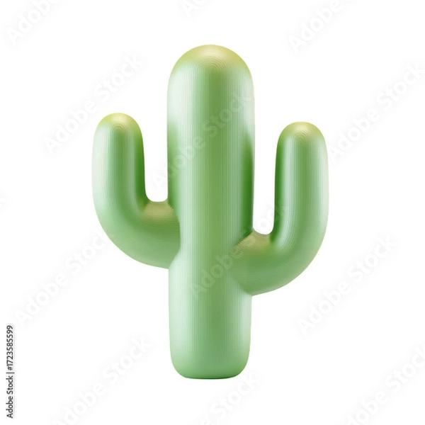 Fototapeta 3d green cactus on transparent background