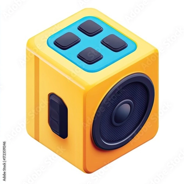 Obraz 3D cube speaker with control buttons