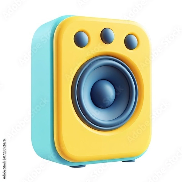 Obraz Colorful, square portable speaker