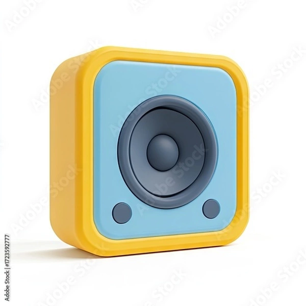 Obraz Square, colorful speaker icon