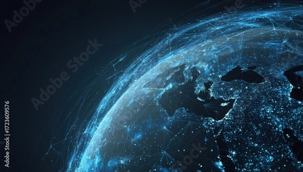 Fototapeta Global network.  Digital earth