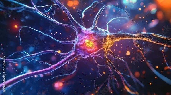 Fototapeta synapse absorbing neuron style
