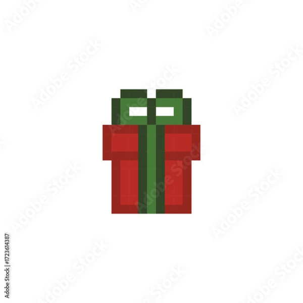 Obraz pixel art christmas  gift vector icon pixel element for 8 bit game