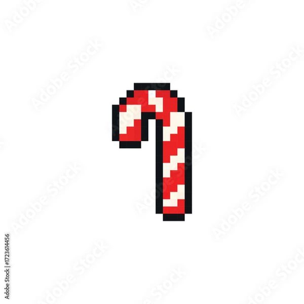 Obraz pixel art christmas tree vector icon pixel element for 8 bit game