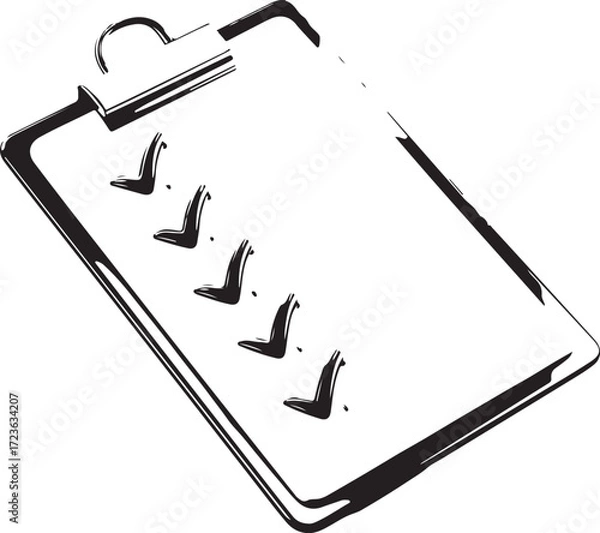 Fototapeta Checklist Icon with Green Tick Marks, Isolated on Vector Illustration.