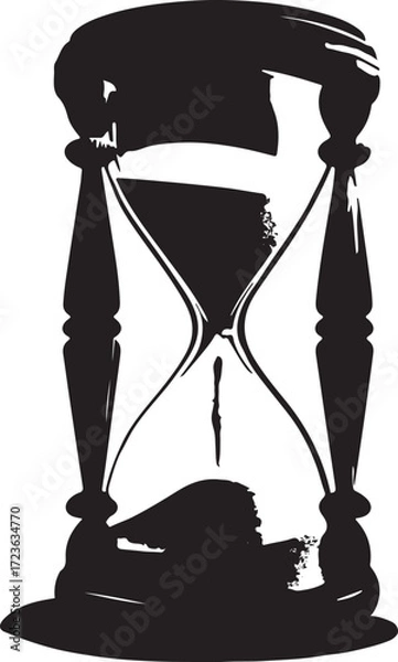 Fototapeta Hourglass Timer Icon with Sand, Isolated on Vector Illustration.