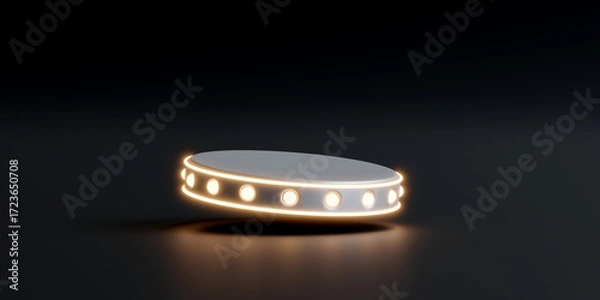 Obraz podium with lights, 3d illustration