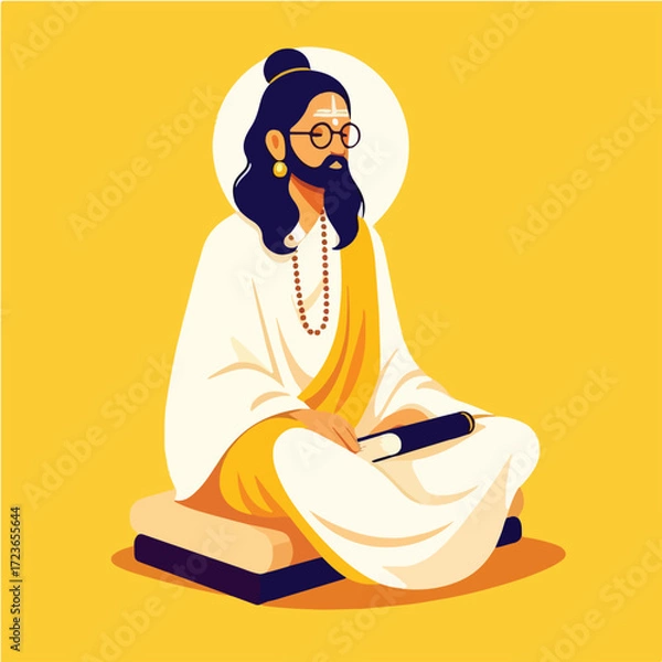 Fototapeta Sage Seated in Meditation with Sacred Attire