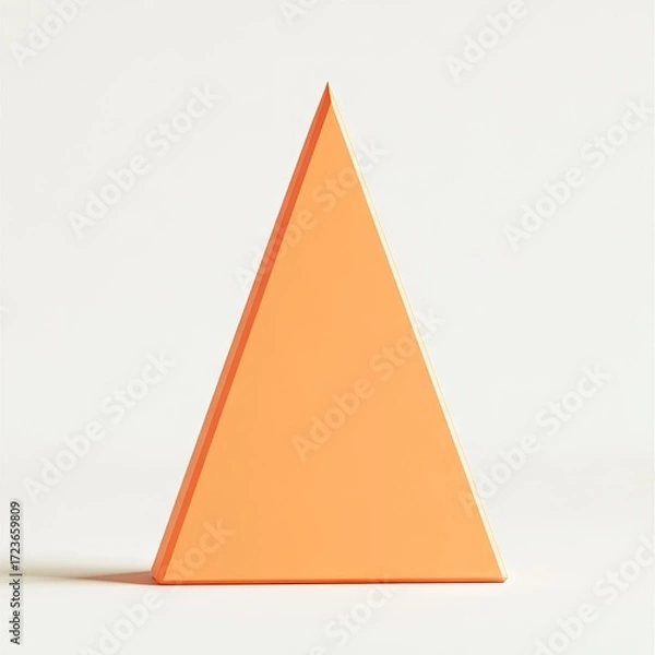 Fototapeta Solid peach-toned triangle on white background