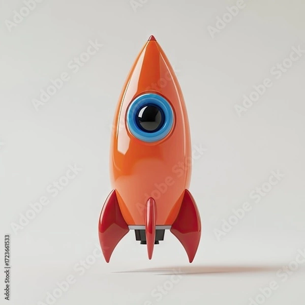 Fototapeta Orange rocket, glossy finish, simple design