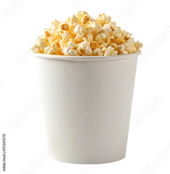 Obraz Overflowing bucket of delicious, buttery popcorn ready for movie night entertainment and snacking enjoyment