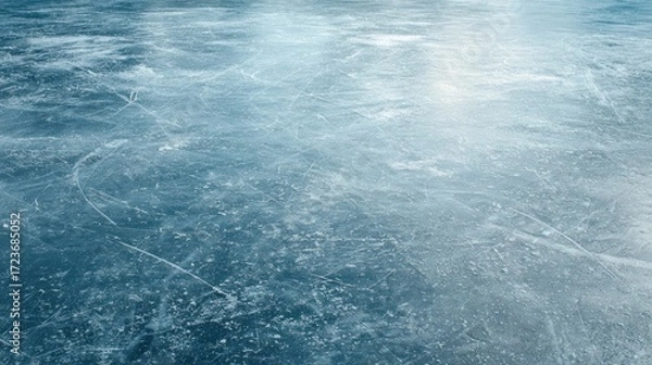 Fototapeta Clear Ice Surface with Textures and Patterns for Background Use