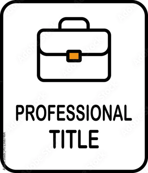 Fototapeta Professional title icon with briefcase symbol