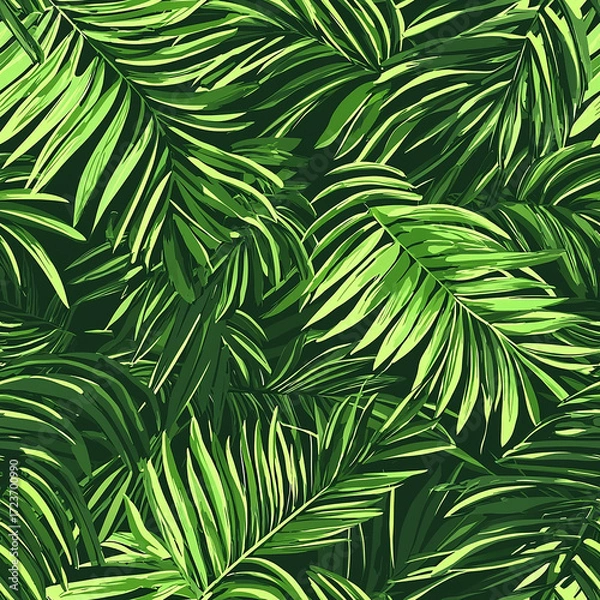 Fototapeta seamless pattern with leaves. Generative AI.