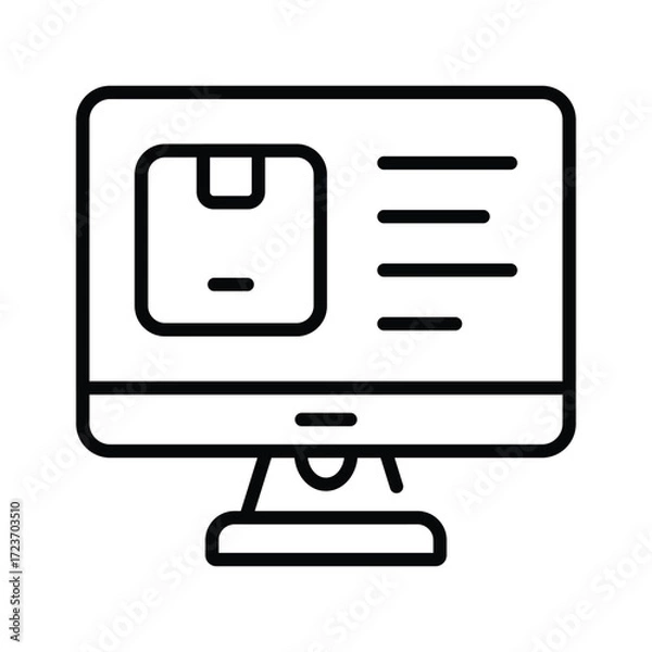 Fototapeta Get this creative icon of online shopping in modern style