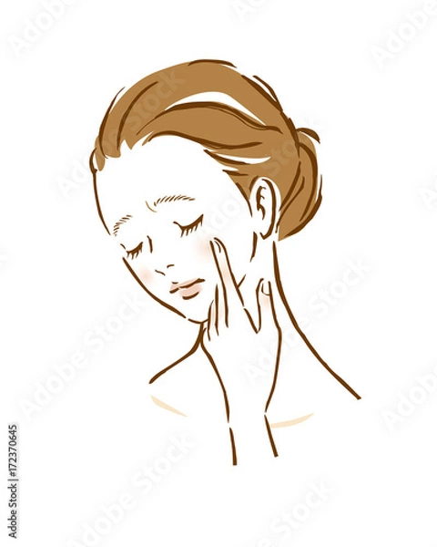 Obraz 女性　肌トラブル　ストレス　美容