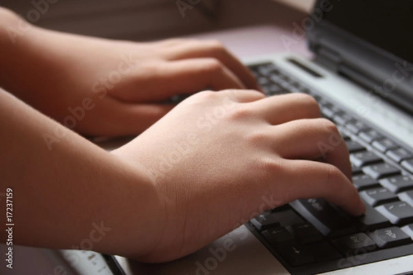 Obraz Kid Using Laptop