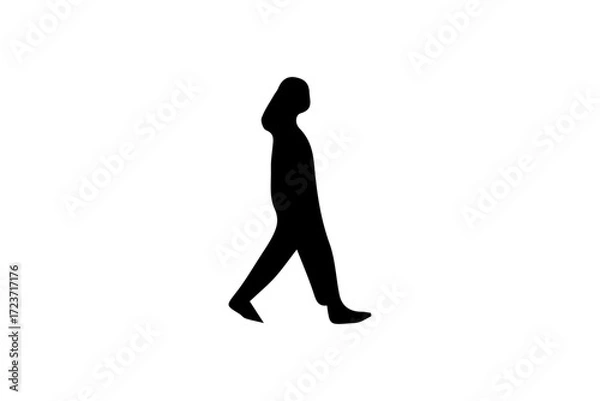 Fototapeta Walking Woman Silhouette for Business, Lifestyle, and UI Projects - Isolated 64x64 Vector Icon