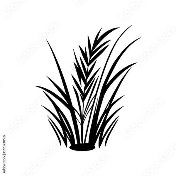 Fototapeta Monochrome image of plant. Isolated vector image. Floral design element