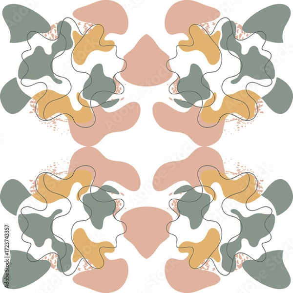 Fototapeta Pink vector seamless camouflage pattern with cats and dogs illustration for textile and wallpaper design