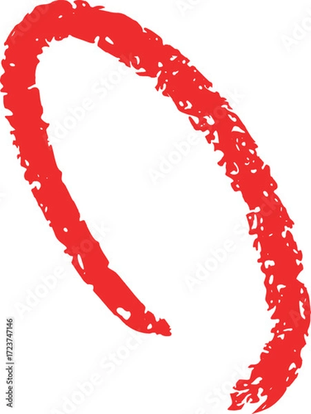 Obraz Red oval loop vector – hand drawn sketch style elliptical marker stroke shape for emphasis, highlight notes, abstract decoration, and creative graphic design
