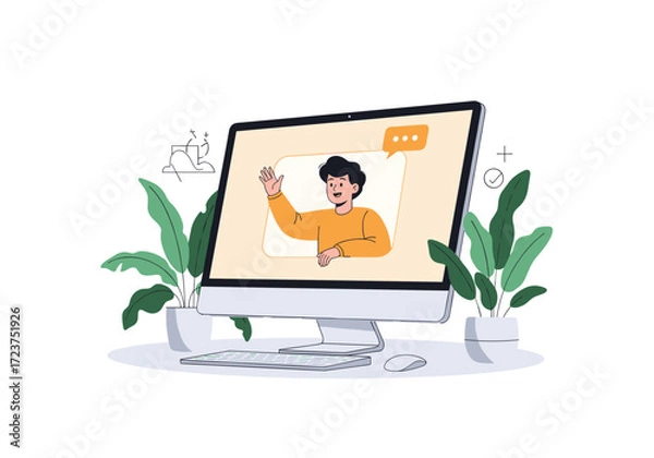 Fototapeta Online learning and remote work collaboration tools are essential for modern communication.