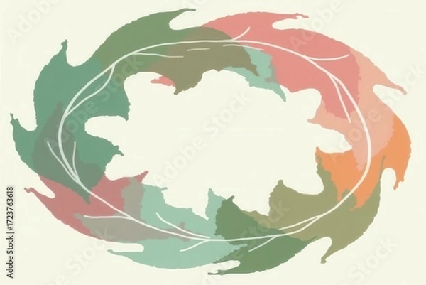 Obraz Abstract Leaf Wreath