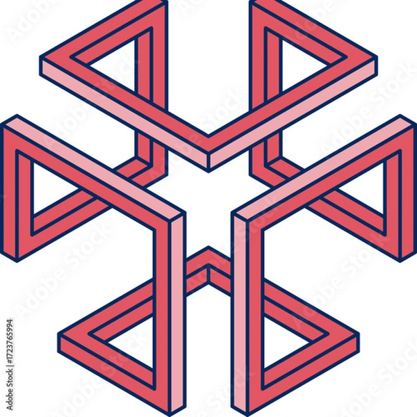 Obraz Red abstract cube SVG