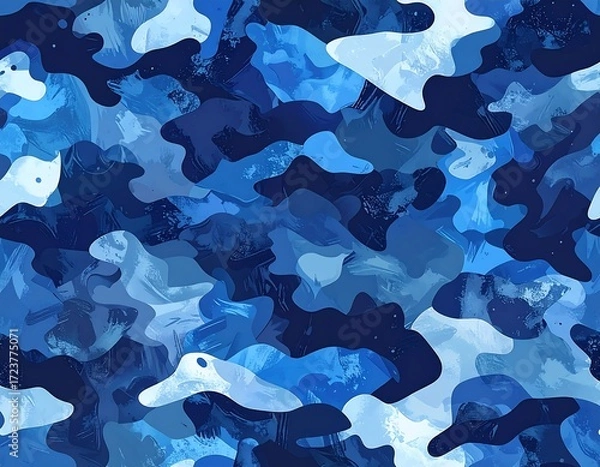 Obraz Abstract blue camouflage pattern