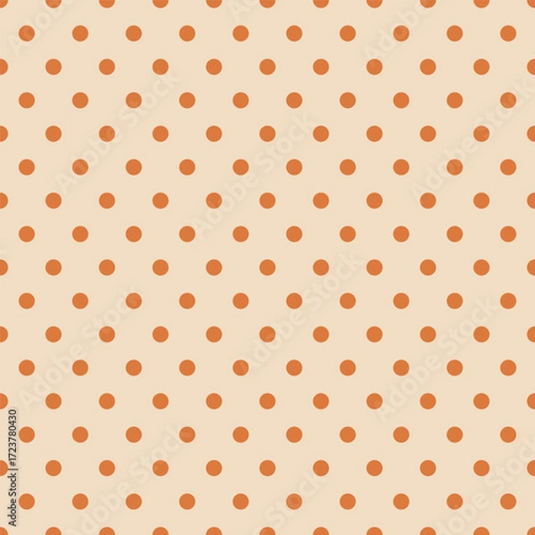 Fototapeta Polka dots seamless pattern autumn color brown green caramel pastel shade tablecloth Kitchen textile