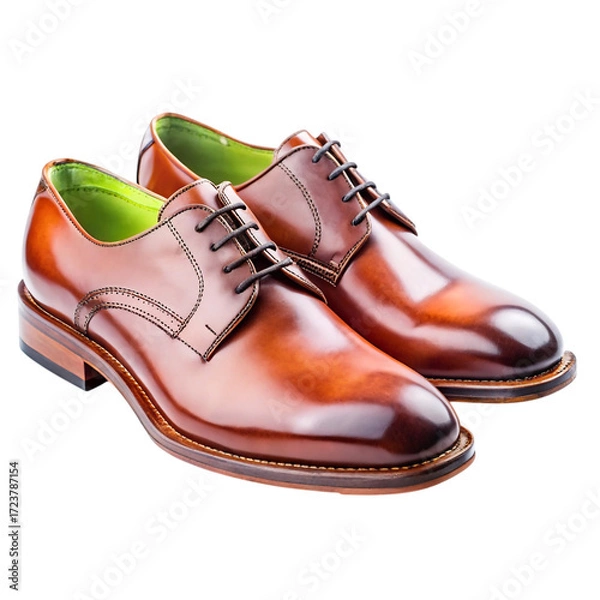 Obraz Vector art of a pair of polished brown leather oxford shoes
