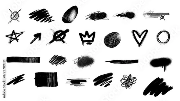 Obraz 24 hand-drawn grunge scribbles