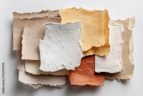 Fototapeta Handmade paper sheets with rough edges