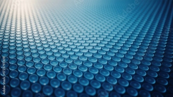Fototapeta Abstract blue textured background with hexagonal pattern and soft light