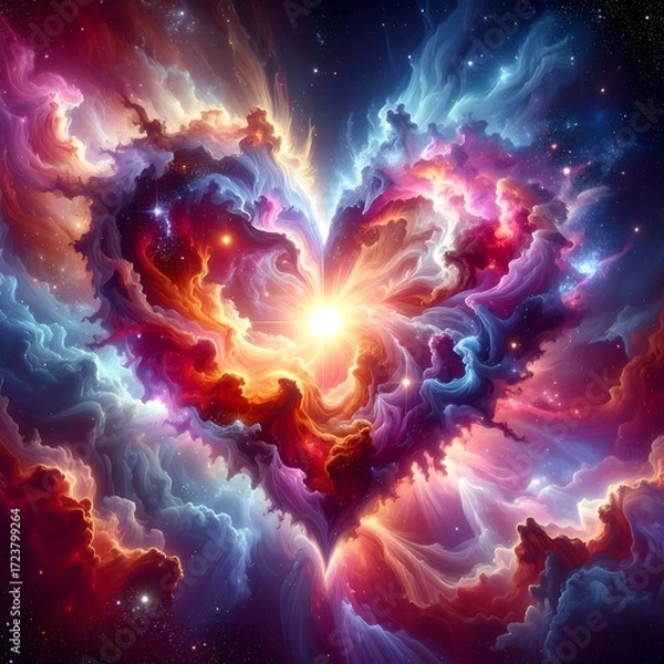 Obraz Abstract heart nebula