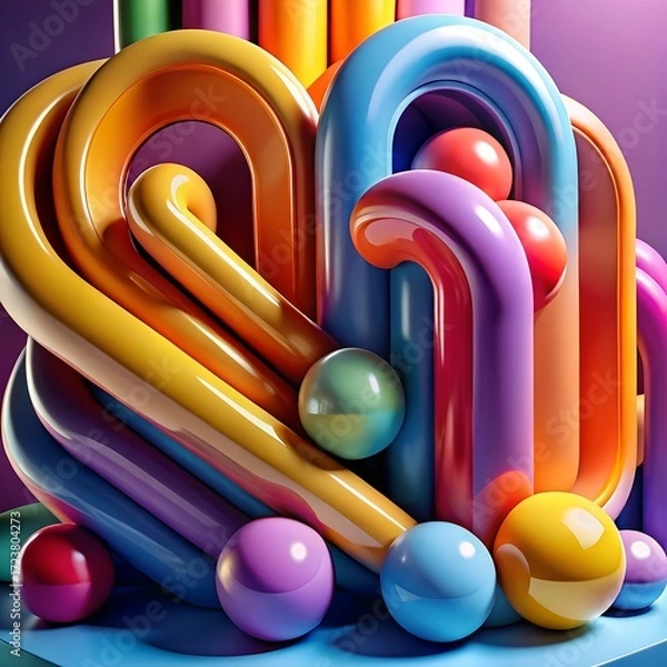 Obraz colorful candy cane