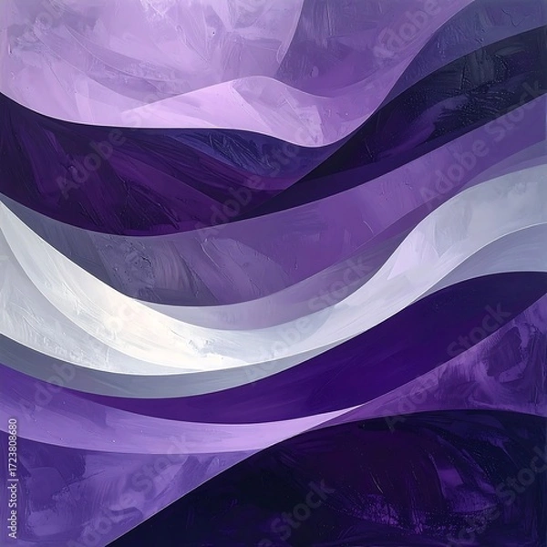 Fototapeta Abstract purple and white waves