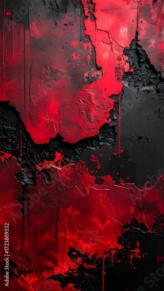 Fototapeta Abstract red and black textured background