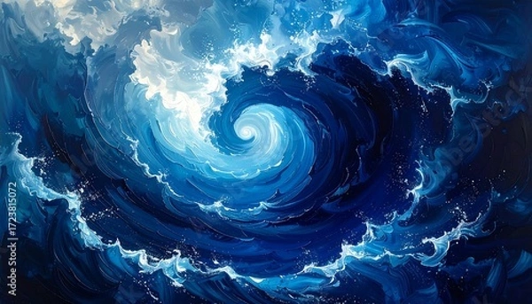 Fototapeta Abstract swirling ocean vortex