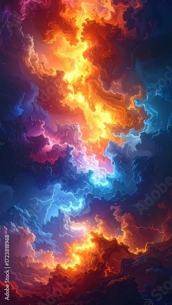 Fototapeta Abstract vibrant cloudscape