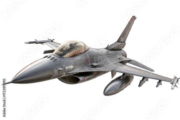 Obraz Gray Fighter Jet on Transparent Background